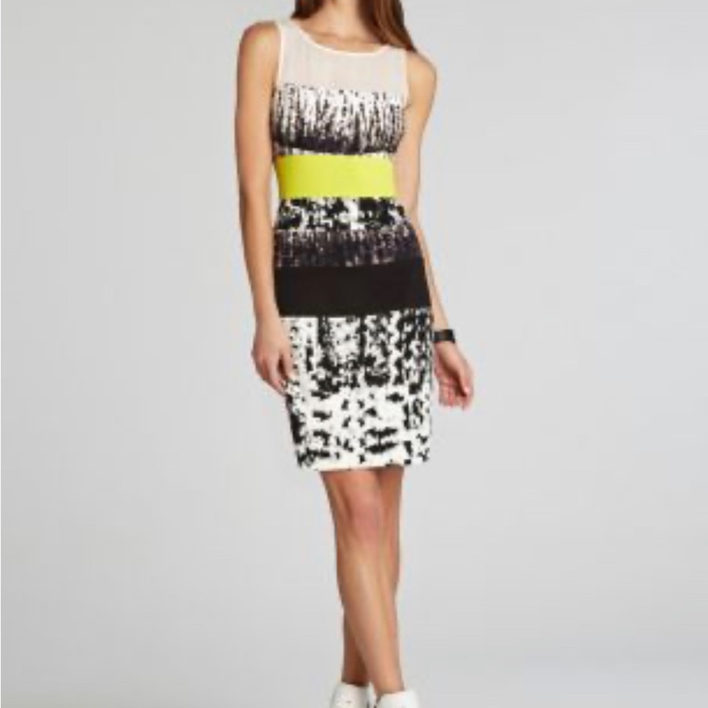 BCBG “Tara” black and yellow dress NWT
